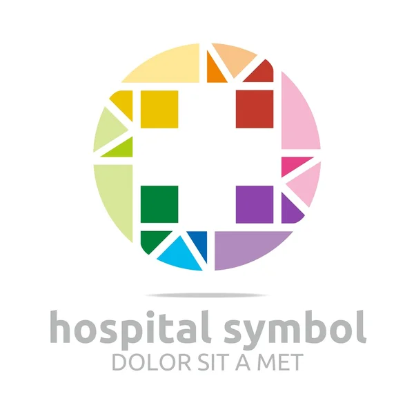 Logo Design Symbol Hospital Ícone colorido vetor abstrato — Vetor de Stock