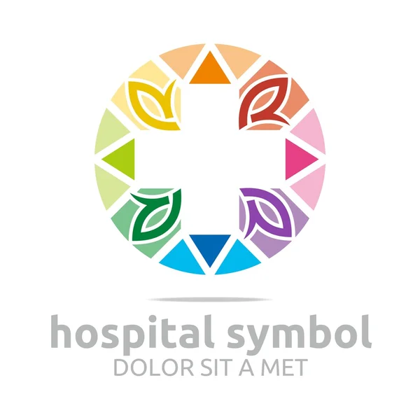 Logo Design Symbol Hospital Colorful Icon Abstract Vector — 스톡 벡터