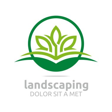 Abstract logo leaves landscaping ecology design vector