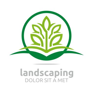 Abstract logo leaves landscaping ecology design vector