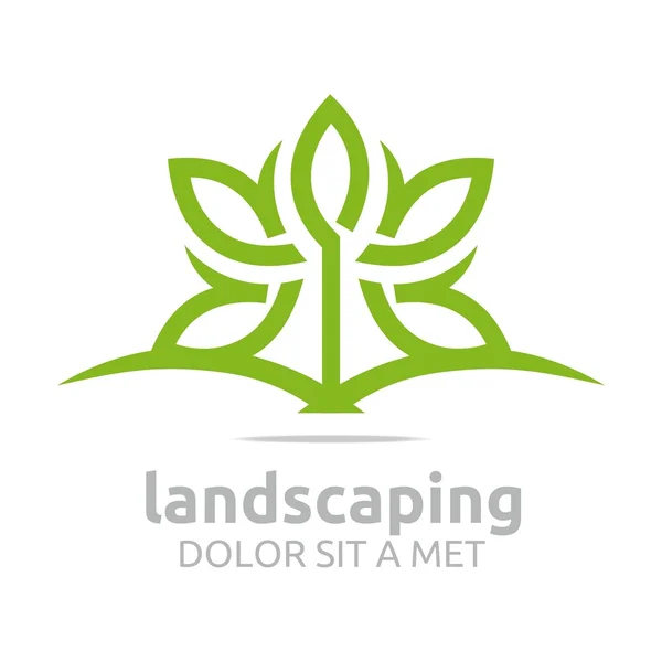 Abstract logo leaves landscaping ecology design vector — Wektor stockowy