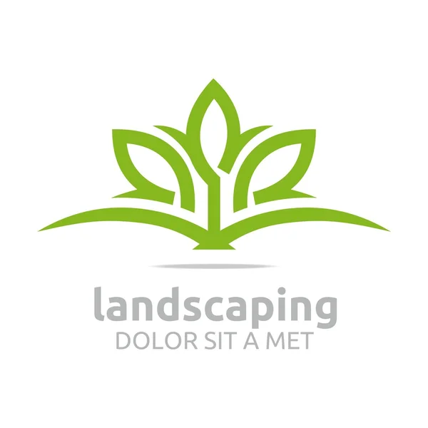 Abstract logo leaves landscaping ecology design vector — Stok Vektör