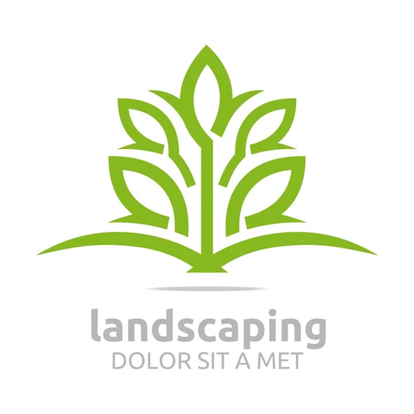 Abstract logo leaves landscaping ecology design vector