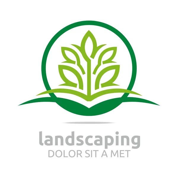 Logotipo abstracto deja paisaje ecología diseño vector — Archivo Imágenes Vectoriales