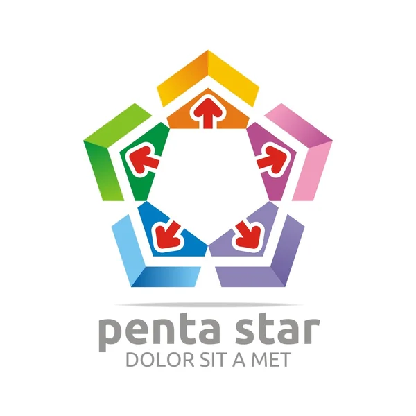 Logo domu hvězda šipka kompasu Design ukazatel ikonu symbolu — Stockový vektor