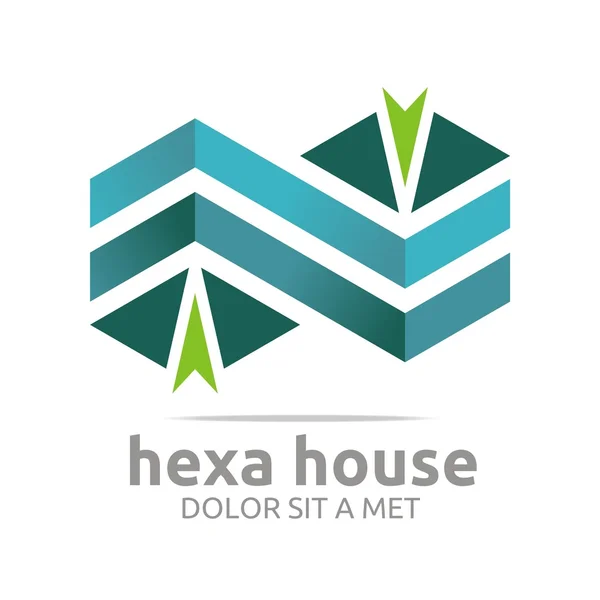Logo maison étoile flèche boussole conception pointeur icône symbole — Image vectorielle