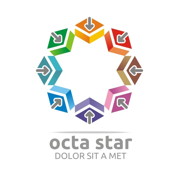 Logo hus Star Compass Design pekaren ikon pilsymbol — Stock vektor
