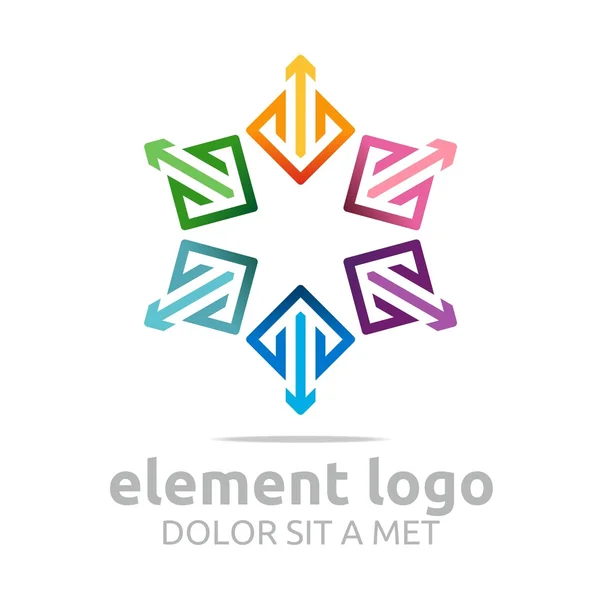 Logo Abstrato Colorido Estrela Seta Símbolo Pointer Vector — Vetor de Stock