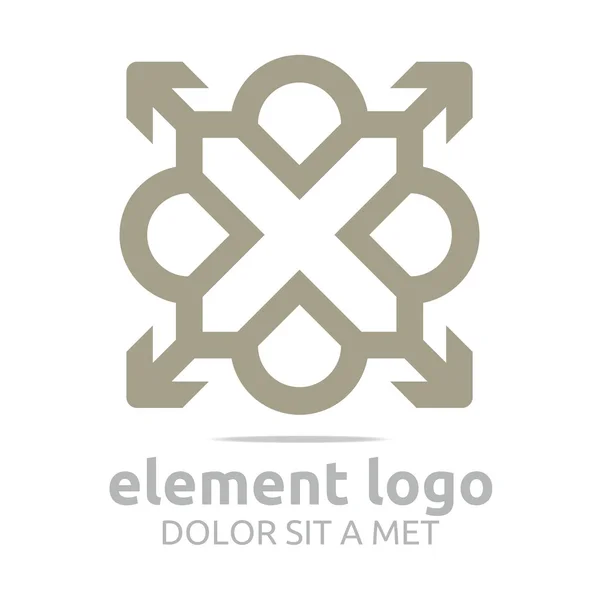 Logo Elemento Flecha Roja Icono de diseño naranja Símbolo — Archivo Imágenes Vectoriales