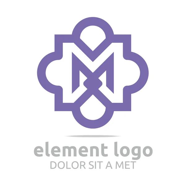 Logo Abstract Letter Element M Design Symbol Icon — Stockvector