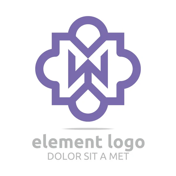 Logo Abstract Letter Element W Design Symbol Icon — Stock Vector