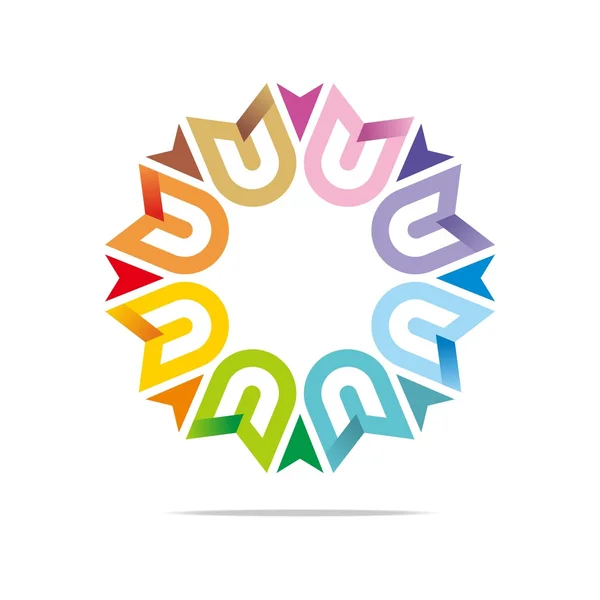 Logo Vector de puntero de símbolo de flecha estrella colorida abstracta — Archivo Imágenes Vectoriales