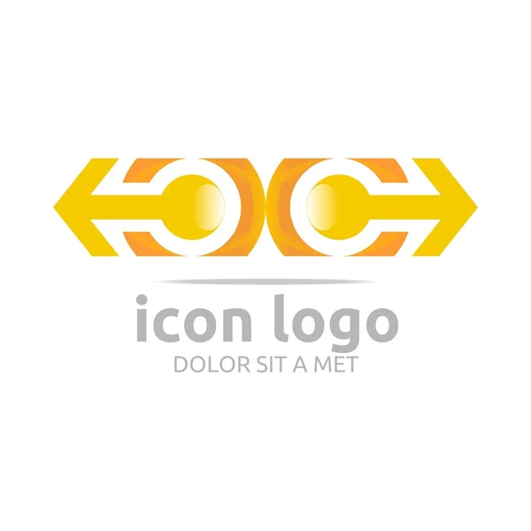 Logo ikonen pil cirkel färgglada ansluta Design Symbol Abstract — Stock vektor