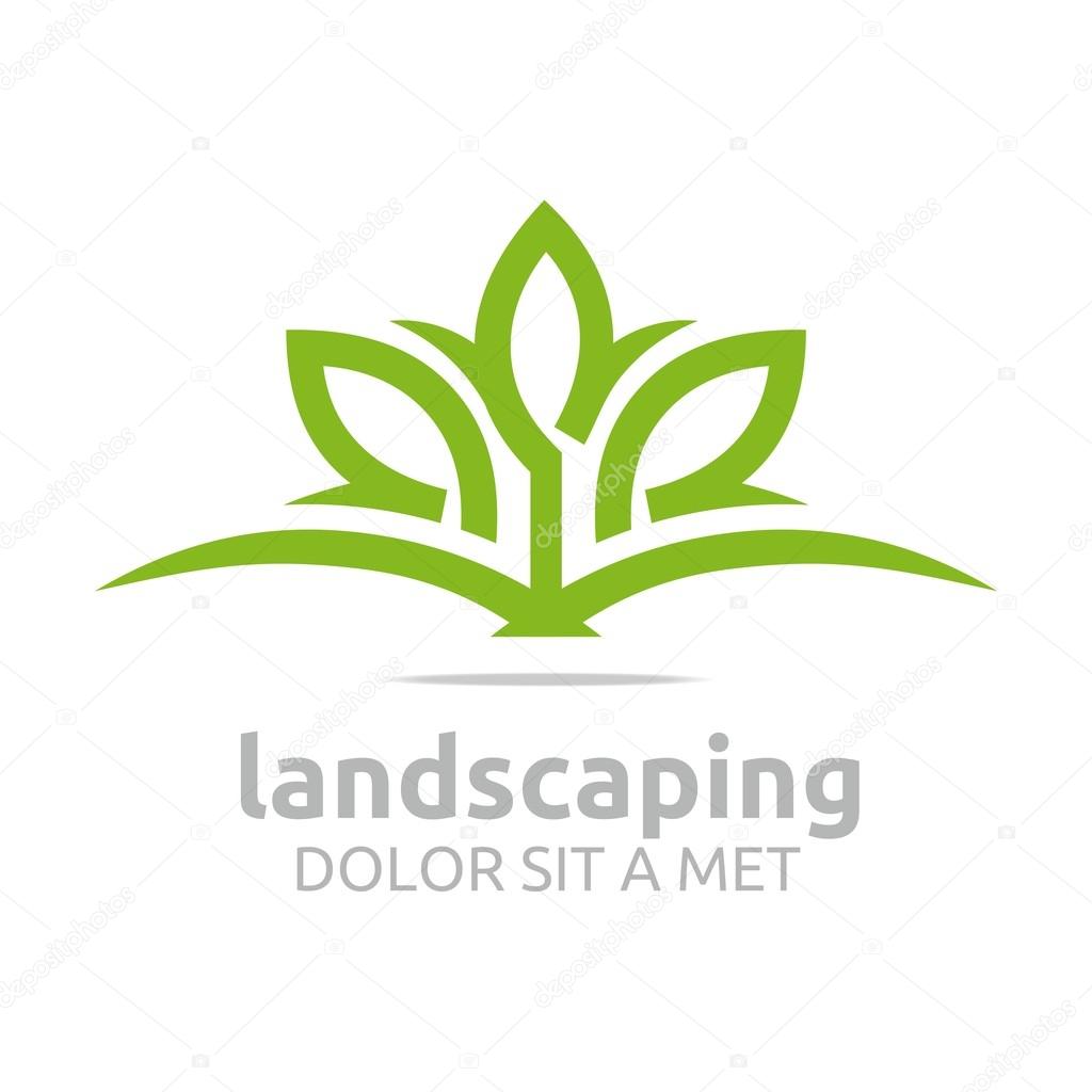 Abstract logo leaves landscaping ecology design vector
