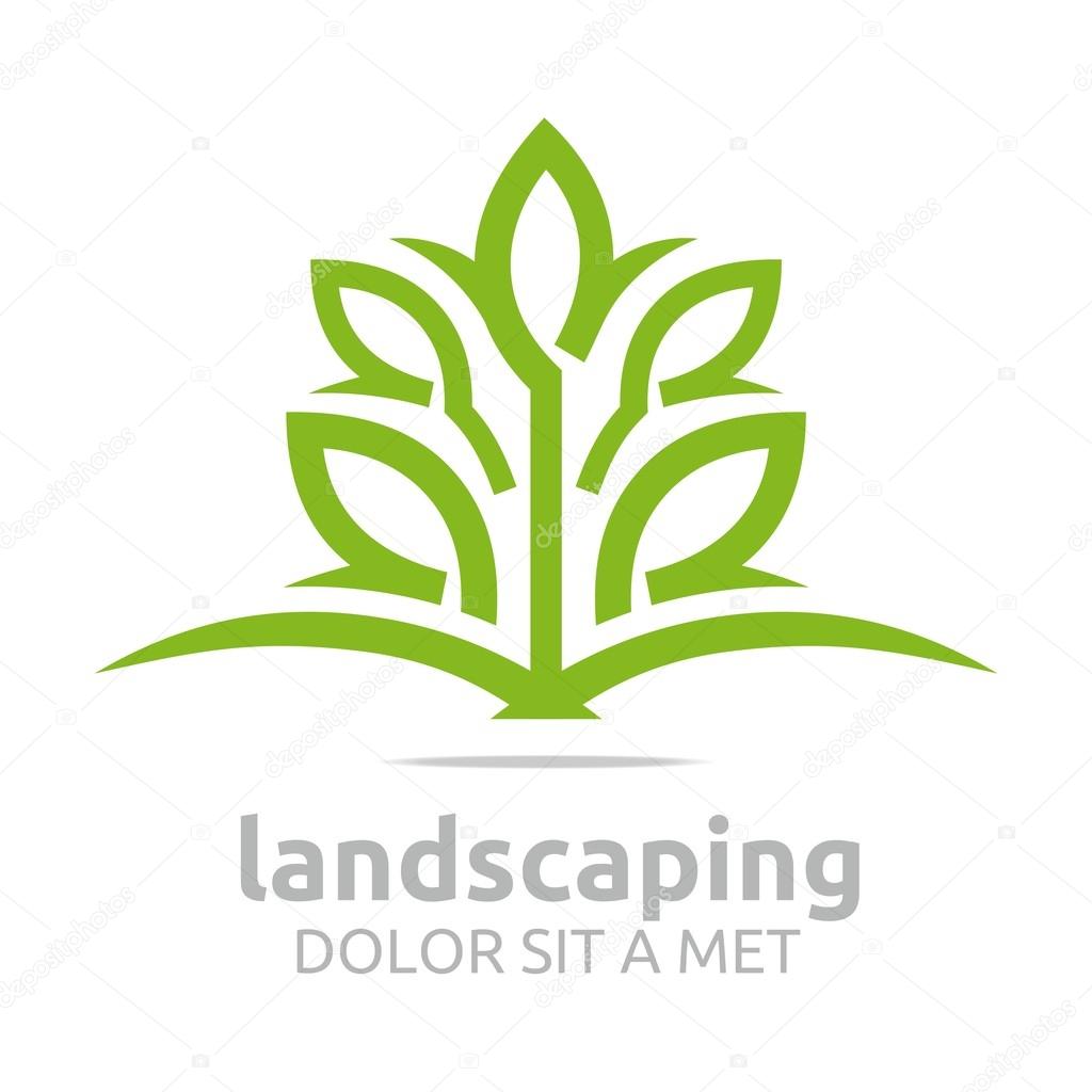 Abstract logo leaves landscaping ecology design vector