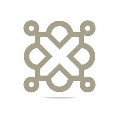 Logo tasarım kare daire ok sembol simge tasarlamak vektör bağlanma