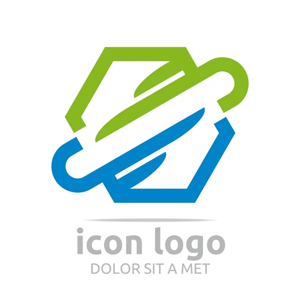 Logo icône hexagone design symbole vecteur abstrait — Image vectorielle