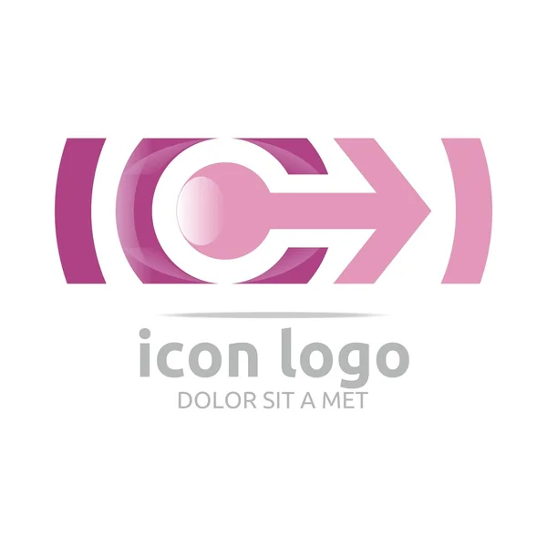 Logo ikonen pil cirkel ansluta Design Symbol Abstract — Stock vektor