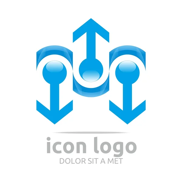 Logo Icône Flèche Cercle Connect Design Symbole Résumé — Image vectorielle