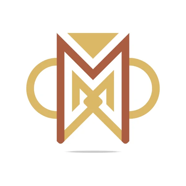 Logo Design Element Letter M Triangle Semicircle Icon Symbol Vector — Stockvector