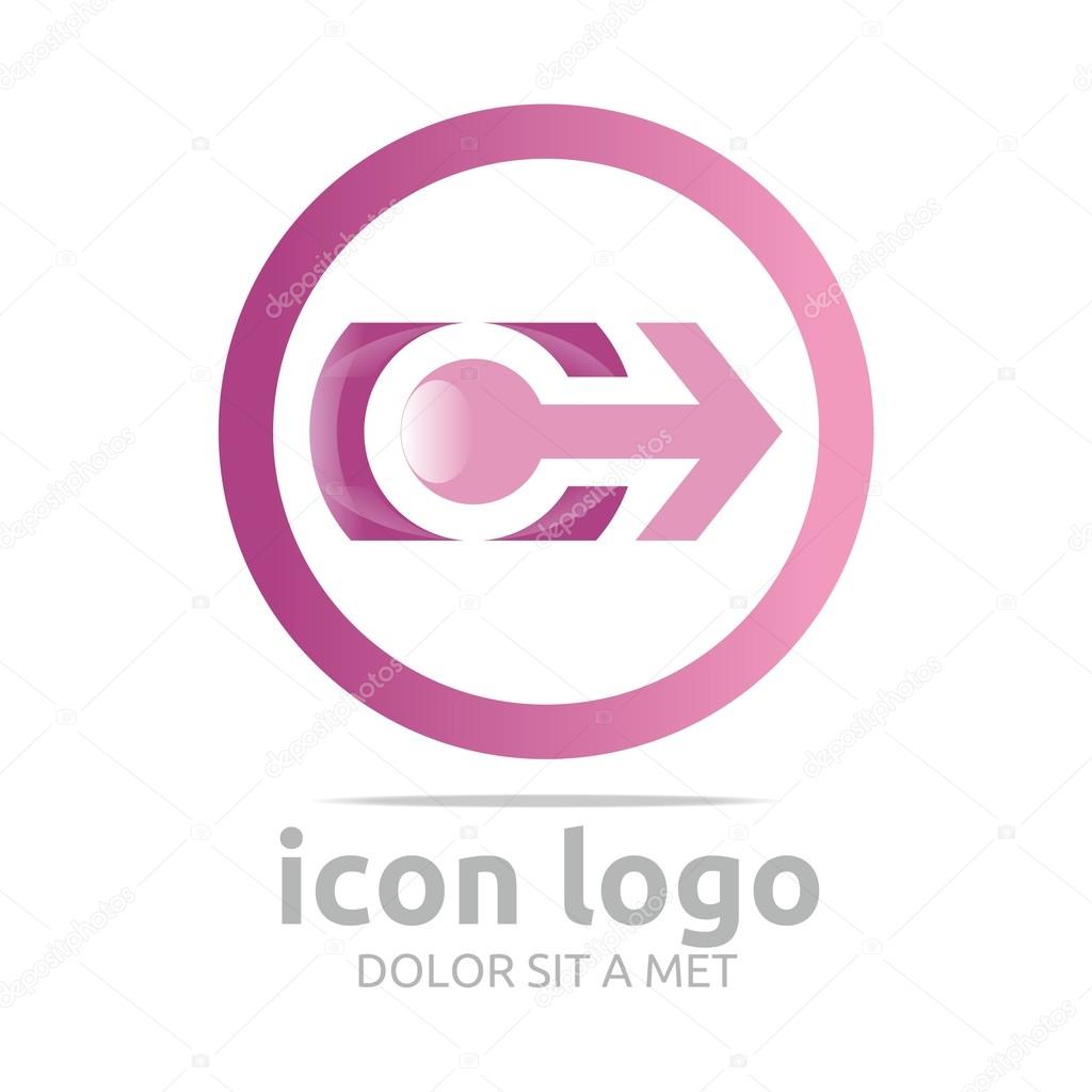 Orange, icon, circle, alphabet, lettering, abstract, arrow, element, design, alphabetical, direction, symbol, bussines, company