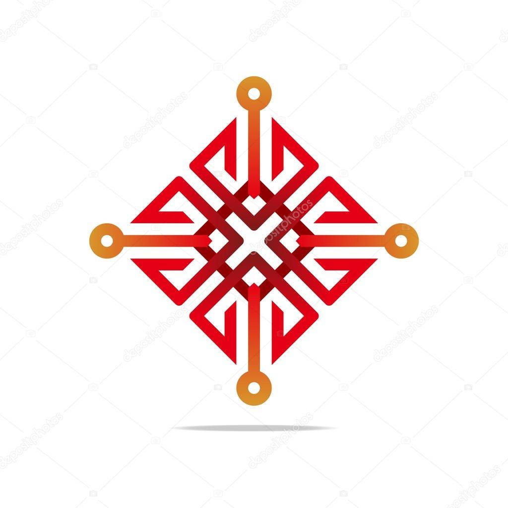 Red, element, design, icon, connecting, combination, key, lock, abstract, logo, bussines, symbol, company