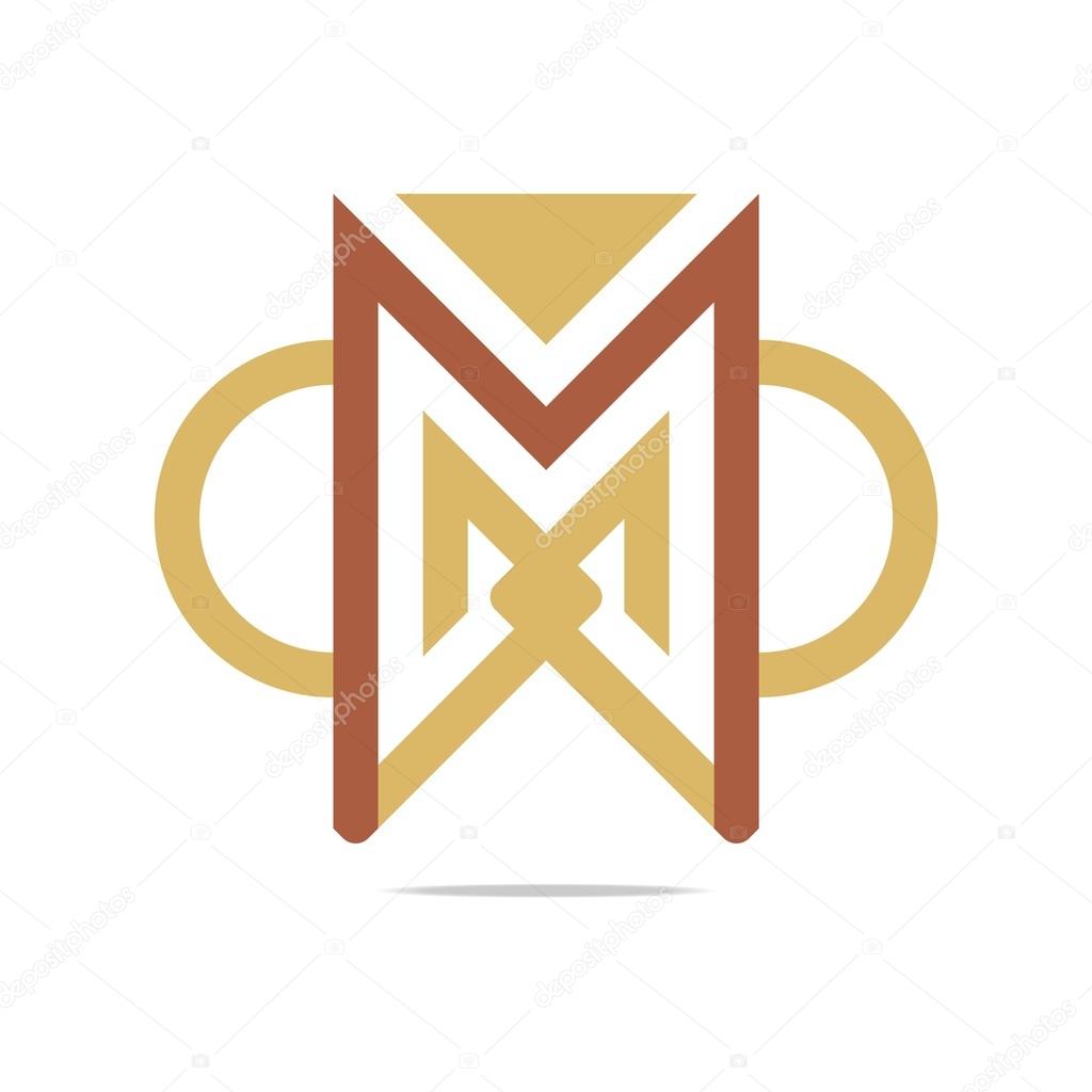 Circle, round, blue, arch, line, symbol, abstract, letter M, logo, alphabet, lettering, connecting, combination, element, design