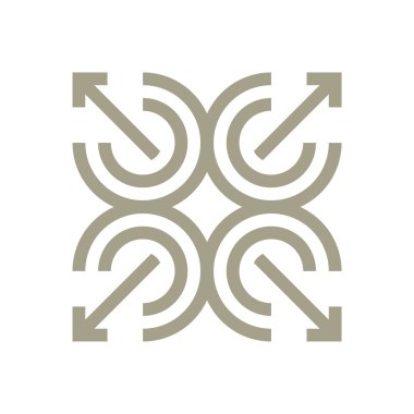 Logo design letter c arrow brown icon symbol vector