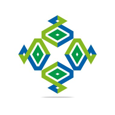 Logo Design Parallelogram Shuriken Symbol Icon Abstract Vector