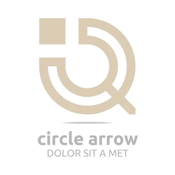 Logo design letter c arrow brown icon symbol vector — Stok Vektör