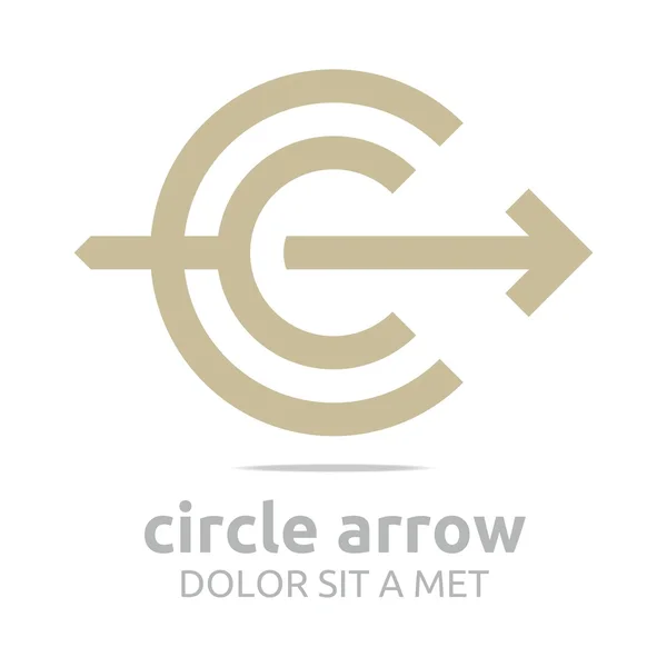 Logo design letter c arrow brown icon symbol vector — Stok Vektör