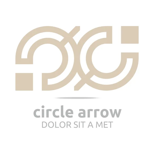 Logo design letter c arrow brown icon symbol vector — Stok Vektör