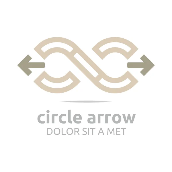 Logo design letter c arrow brown icon symbol vector — Stok Vektör