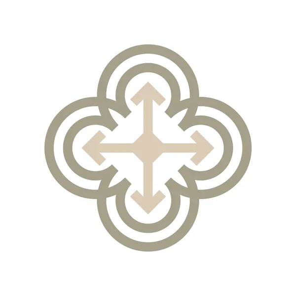 Logo design lettera c freccia marrone icona simbolo vettore — Vettoriale Stock