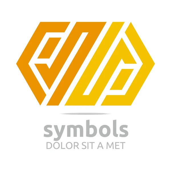 Логотип дизайна Шестиугольник Zigzag Orange Symbol Icon Abstract Vector — стоковый вектор