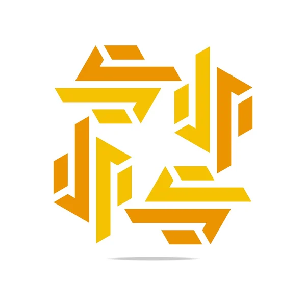 Логотип Дизайн трапеции Shuriken Orange Symbol Icon Abstract Vector — стоковый вектор