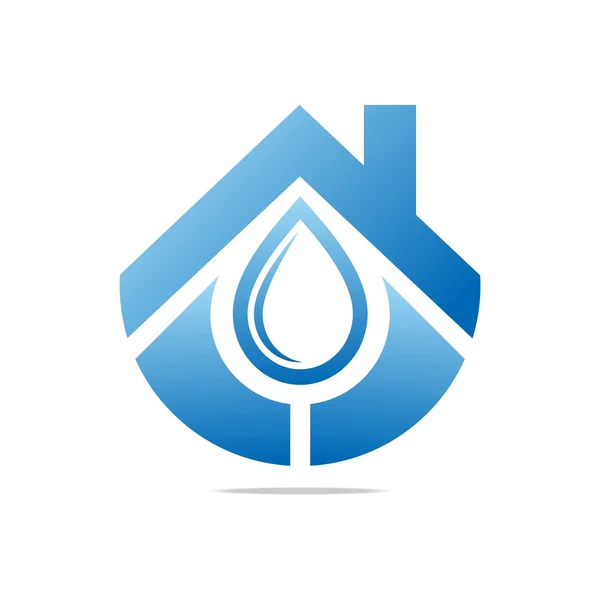 Design de Logo Water Drop House Símbolo Azul Ícone vetor abstrato —  Vetores de Stock