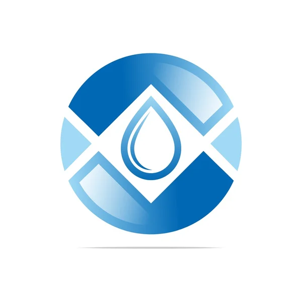 Logo Design acqua goccia forme cerchio blu simbolo icona astratto vettoriale — Vettoriale Stock