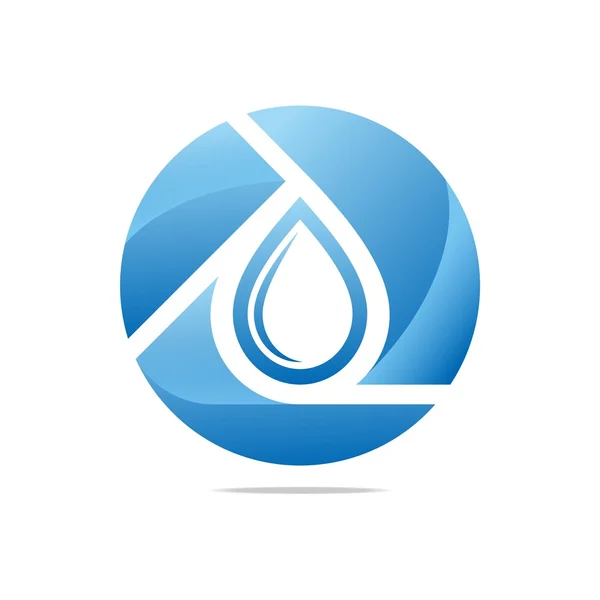 Logo Design víz csepp formájú kör kék szimbólum ikon absztrakt vektor — Stock Vector