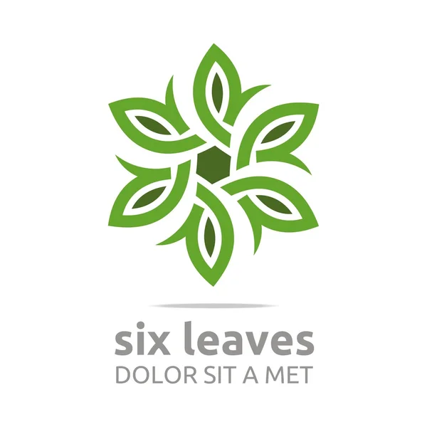추상적인 로고 나뭇잎 원 생태 꽃 디자인 벡터 — 스톡 벡터