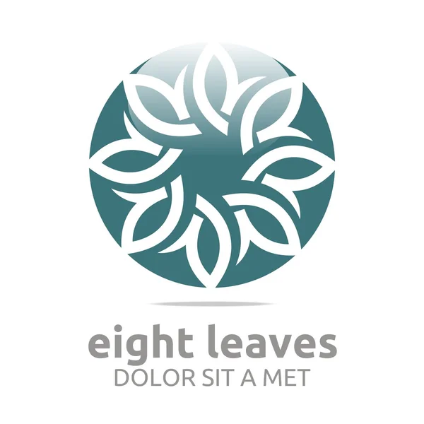 Abstrait logo feuilles cercle écologie floral design vecteur — Image vectorielle