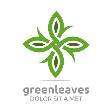 Soyut logo daire ekoloji çiçek tasarım vektör yaprak