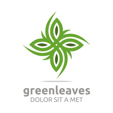 Soyut logo daire ekoloji çiçek tasarım vektör yaprak