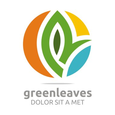 Soyut logo daire ekoloji çiçek tasarım vektör yaprak