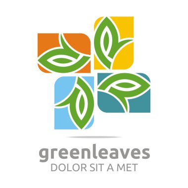 Soyut logo daire ekoloji çiçek tasarım vektör yaprak