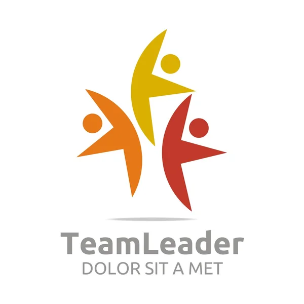 Logo teamleader orientação humana colorido design vector — Vetor de Stock