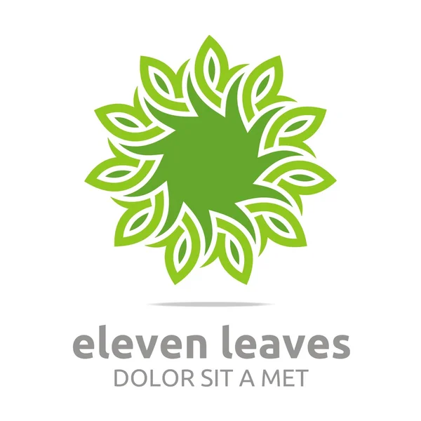 Logotipo abstrato folhas círculo ecologia floral design vetor —  Vetores de Stock