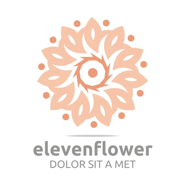 Abstracte logo laat cirkel ecologie bloemdessin vector — Stockvector