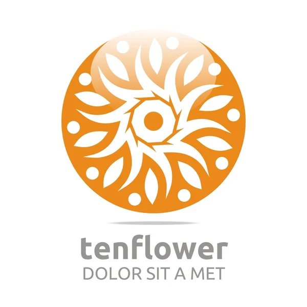 Streszczenie logo wychodzi koło ekologia kwiatowy wzór wektor — Wektor stockowy
