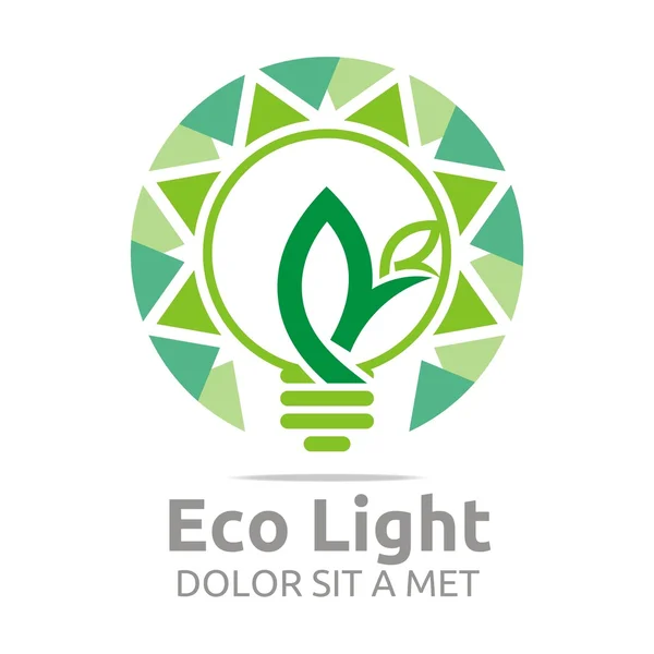 Logo astratto eco lampadina design colorato icona vettoriale — Vettoriale Stock